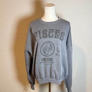 The Laundry Room Gray Graphic Sweatshirt size XS